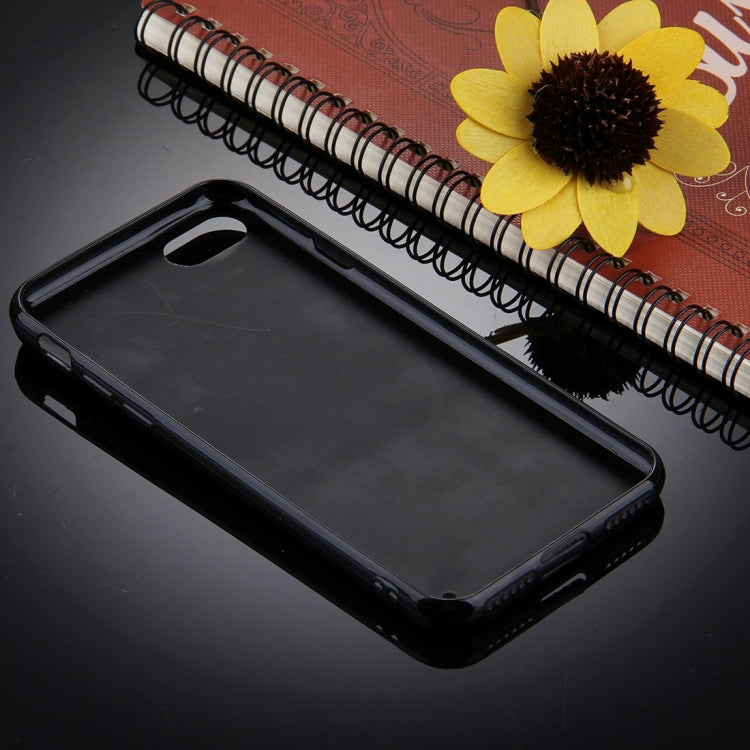 For  iPhone 8 & 7  Black Background Glitter Powder Heart Pattern TPU Bumper Frame Protective Hard Back Cover Case