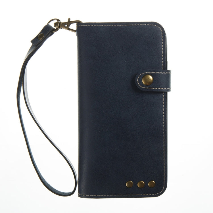 For iPhone SE 2020 & 8 & 7 Retro Crazy Horse Texture Horizontal Flip PU Leather Case with Card Slots & Wallet & Hand Strap