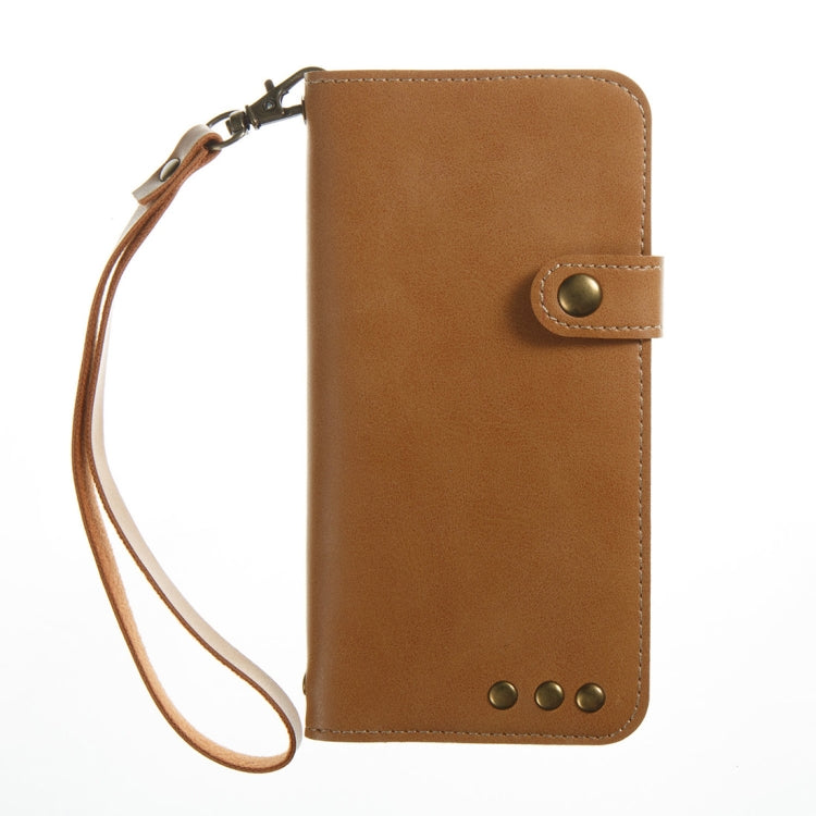 For iPhone SE 2020 & 8 & 7 Retro Crazy Horse Texture Horizontal Flip PU Leather Case with Card Slots & Wallet & Hand Strap