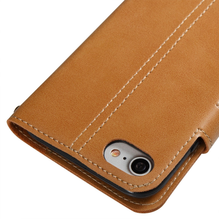 For iPhone SE 2020 & 8 & 7 Retro Crazy Horse Texture Horizontal Flip PU Leather Case with Card Slots & Wallet & Hand Strap
