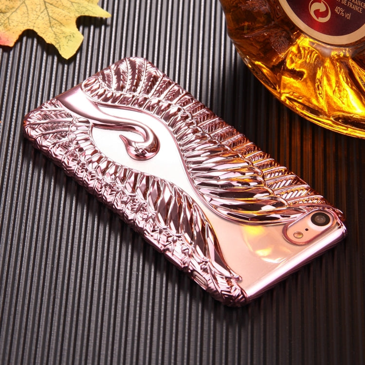 For  iPhone 8 & 7  Embossed Swan Pattern Electroplating TPU Protective Cover Case