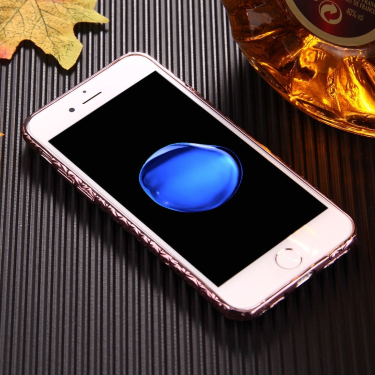 For  iPhone 8 & 7  Embossed Swan Pattern Electroplating TPU Protective Cover Case