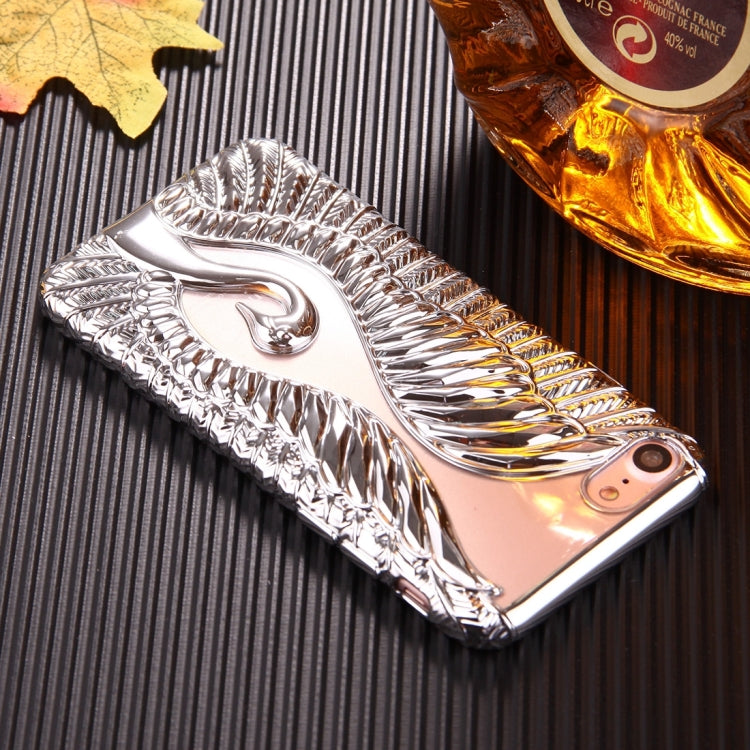 For  iPhone 8 & 7  Embossed Swan Pattern Electroplating TPU Protective Cover Case