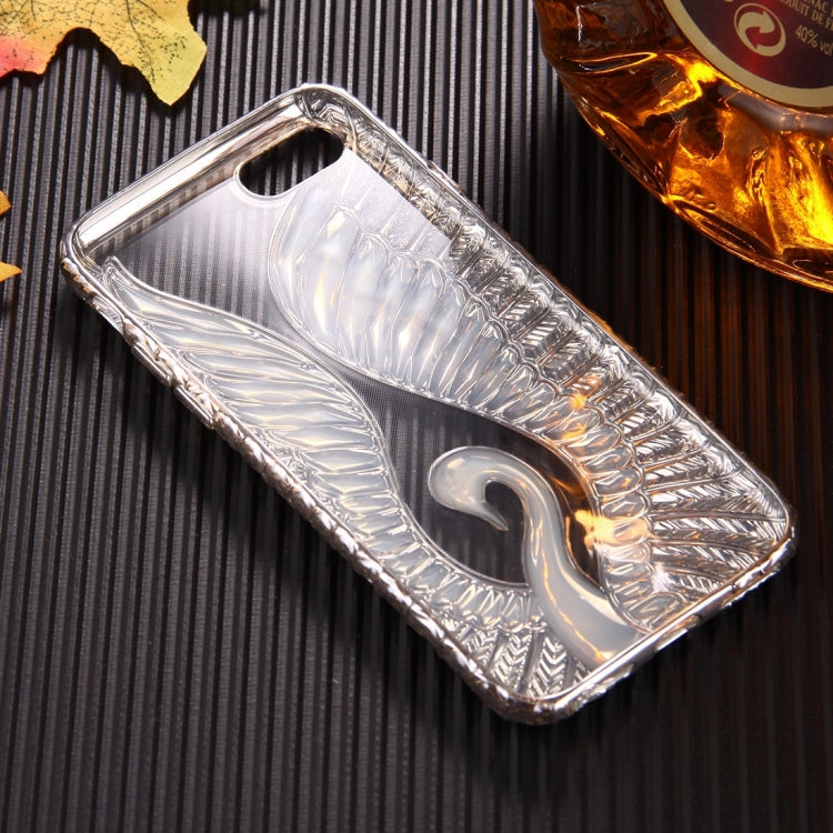 For  iPhone 8 & 7  Embossed Swan Pattern Electroplating TPU Protective Cover Case