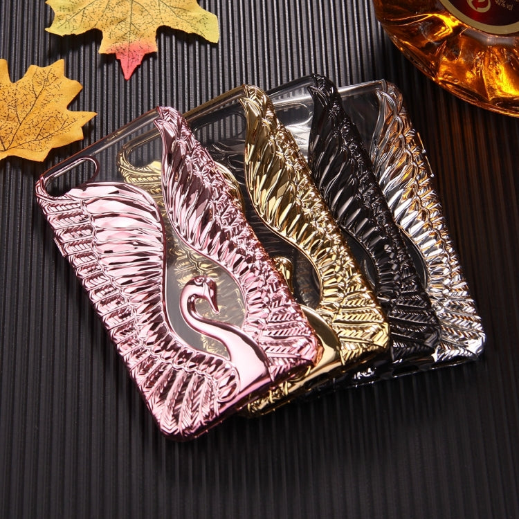 For  iPhone 8 & 7  Embossed Swan Pattern Electroplating TPU Protective Cover Case