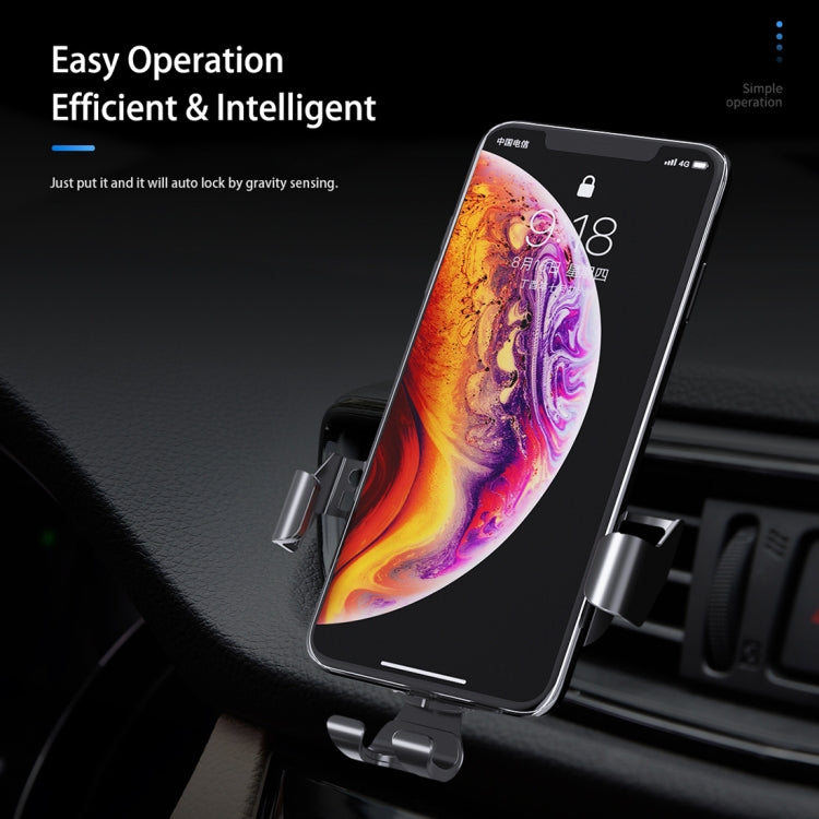 ROCK Car Gravity Air Outlet Mobile Phone Holder Bracket Pro, Business Edition (Black)