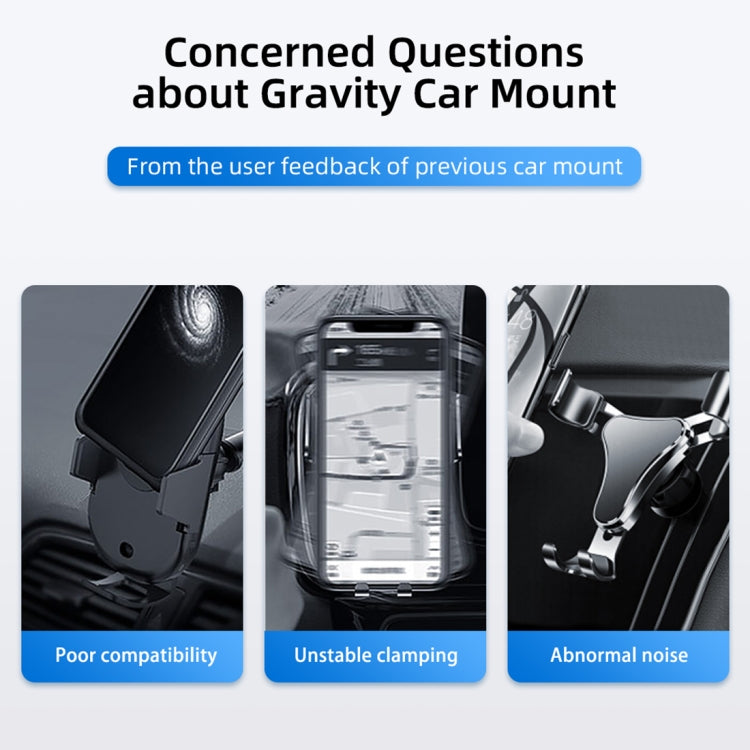 ROCK Car Gravity Air Outlet Mobile Phone Holder Bracket Pro, Business Edition (Black)