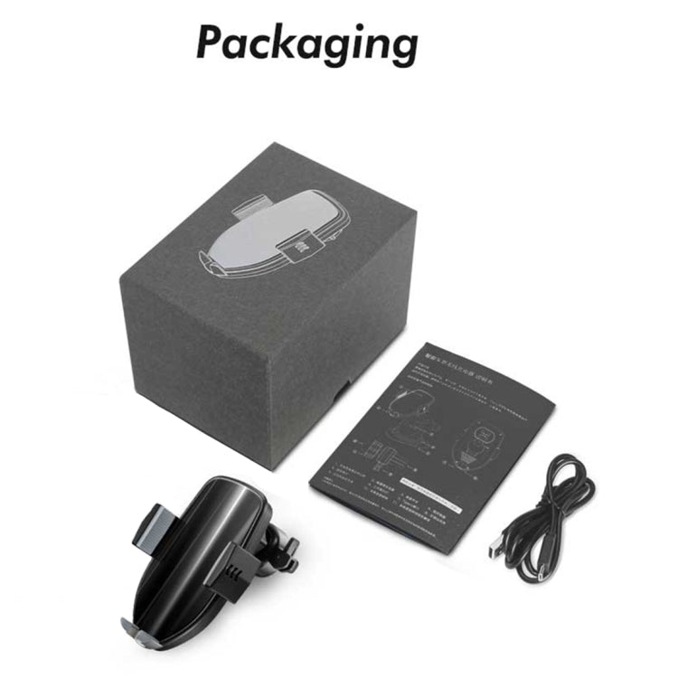 HAMTOD M22 10W 360 Degree Rotation QI Intelligent Sensor Car Wireless Charging Holder with Suction Cup(Silver)