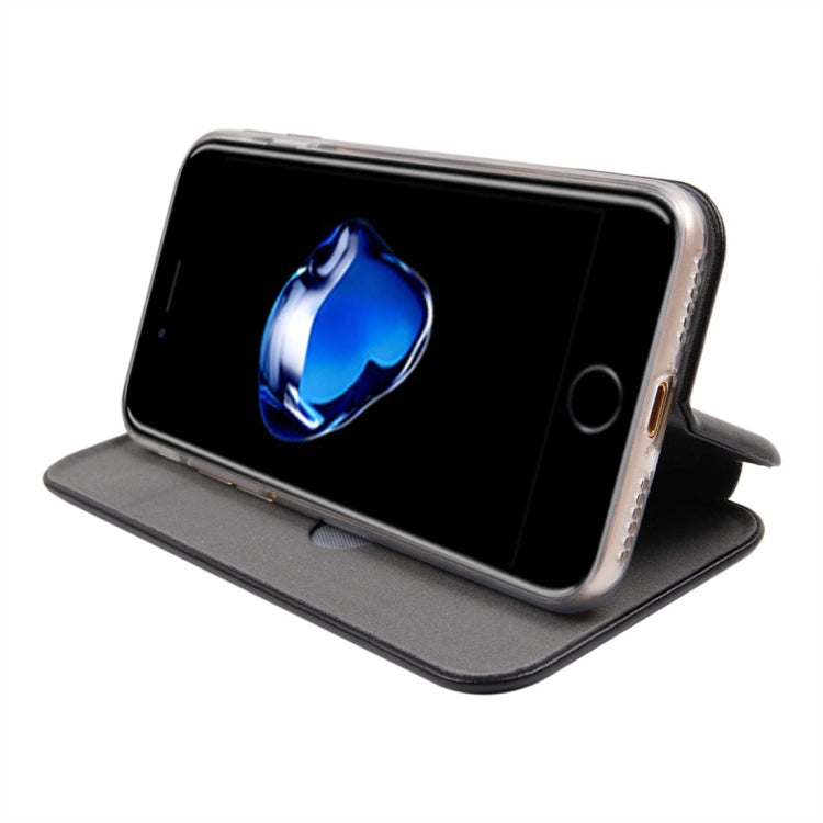 For  iPhone 8 & 7  Magnetic Suction Style Horizontal Flip Leather Protective Case with Holder & Card Slots, Can Match the Car Holder(Not Included)