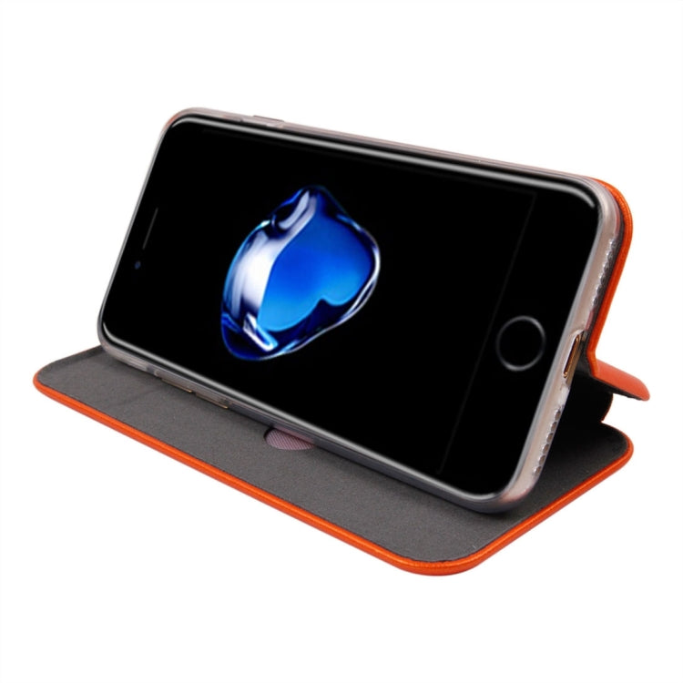 For  iPhone 8 & 7  Magnetic Suction Style Horizontal Flip Leather Protective Case with Holder & Card Slots, Can Match the Car Holder(Not Included)