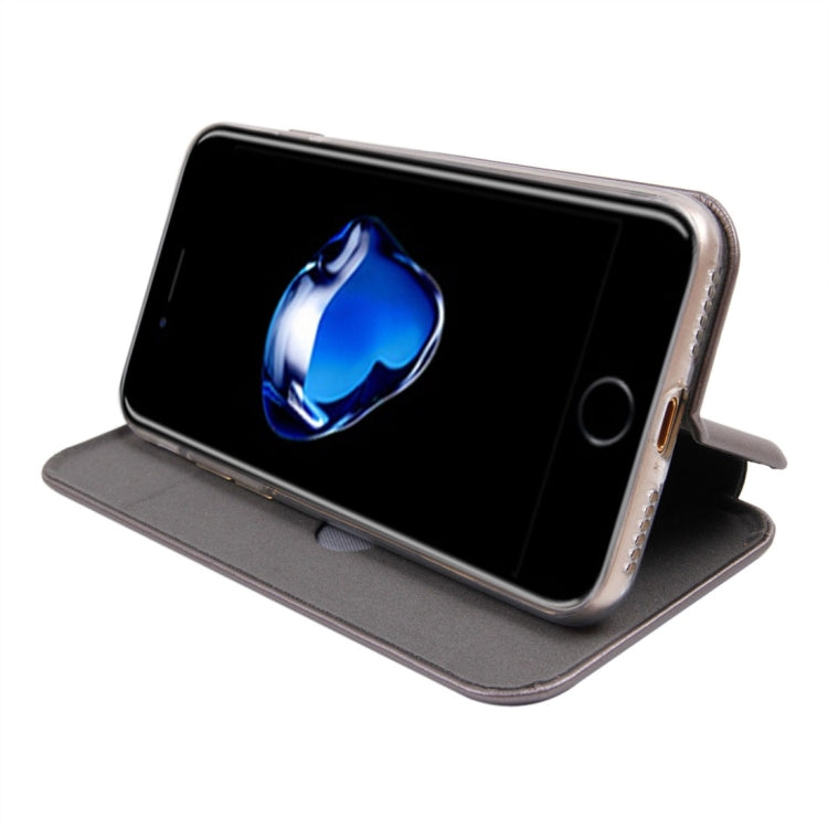For  iPhone 8 & 7  Magnetic Suction Style Horizontal Flip Leather Protective Case with Holder & Card Slots, Can Match the Car Holder(Not Included)