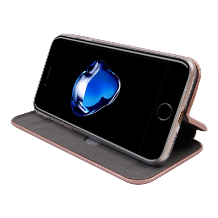 For  iPhone 8 & 7  Magnetic Suction Style Horizontal Flip Leather Protective Case with Holder & Card Slots, Can Match the Car Holder(Not Included)