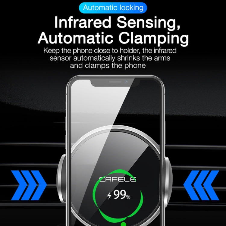CAFELE 360 Degrees Rotating Car Air Outlet Phone Holder, Support 15W Qi Standard Wireless Charge Function