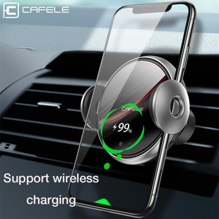 CAFELE 360 Degrees Rotating Car Air Outlet Phone Holder, Support 15W Qi Standard Wireless Charge Function