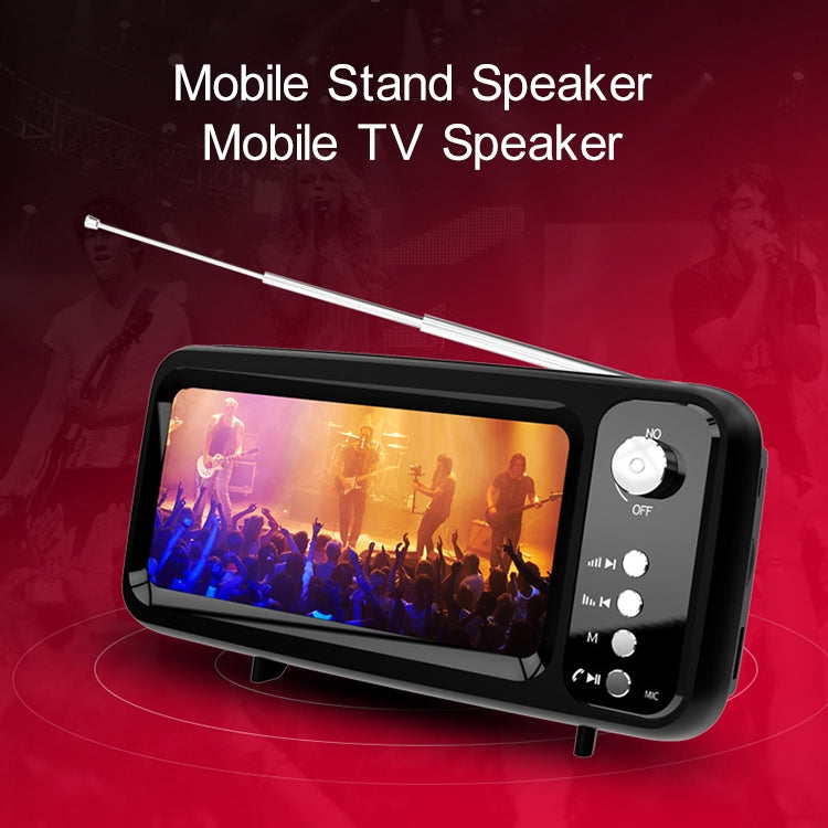 MB-8 Retro TV-shaped Subwoofer Bluetooth Speaker with Mobile Phone Stand Function, Supports Hands-free Calling & FM & U Disk & TF Card (Silver)