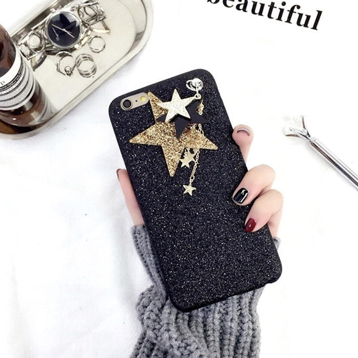 For  iPhone 8 & 7  Glitter Powder Soft TPU Protective Back Cover Case with Star Pandent
