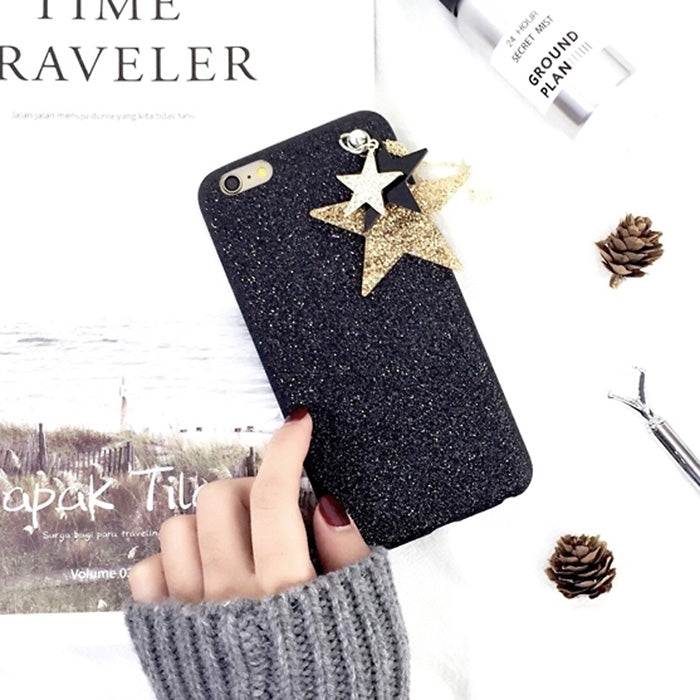 For  iPhone 8 & 7  Glitter Powder Soft TPU Protective Back Cover Case with Star Pandent