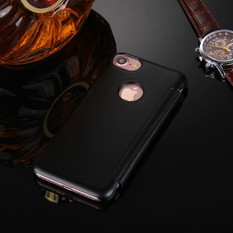 For  iPhone 8 & 7  Frosted Horizontal Flip Leather Case with Answer Slide Window