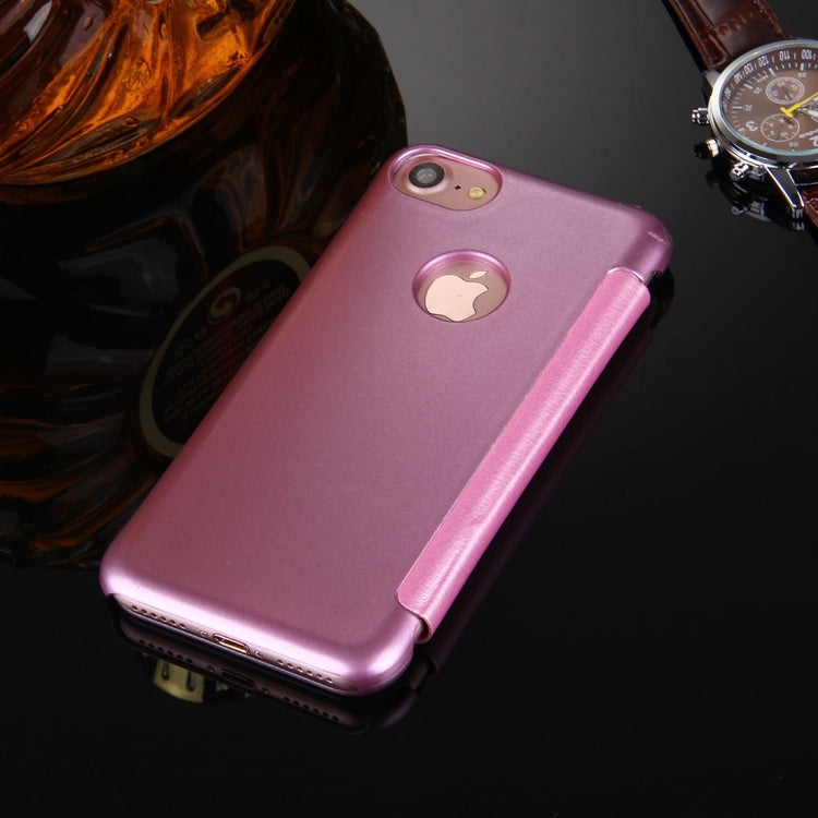 For  iPhone 8 & 7  Frosted Horizontal Flip Leather Case with Answer Slide Window