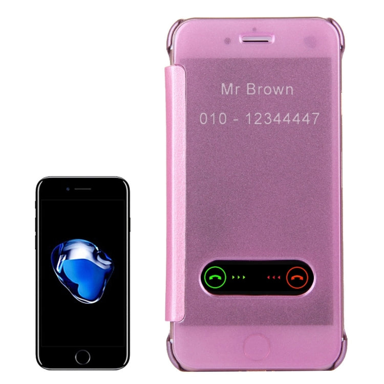 For  iPhone 8 & 7  Frosted Horizontal Flip Leather Case with Answer Slide Window