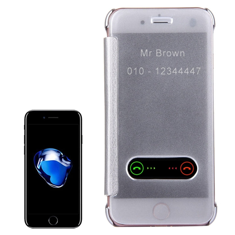 For  iPhone 8 & 7  Frosted Horizontal Flip Leather Case with Answer Slide Window