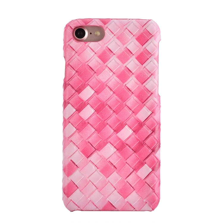 For  iPhone 8 & 7  Wide Weave Texture PU Leather Surface Protective Case Back Cover