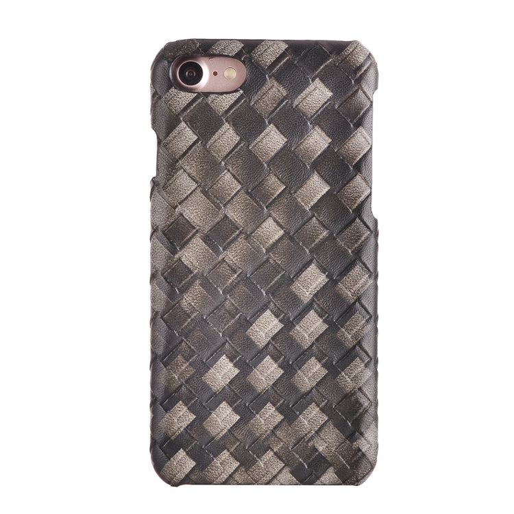 For  iPhone 8 & 7  Wide Weave Texture PU Leather Surface Protective Case Back Cover