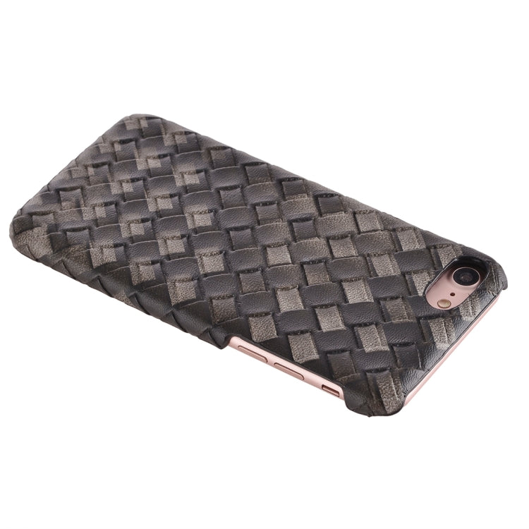 For  iPhone 8 & 7  Wide Weave Texture PU Leather Surface Protective Case Back Cover