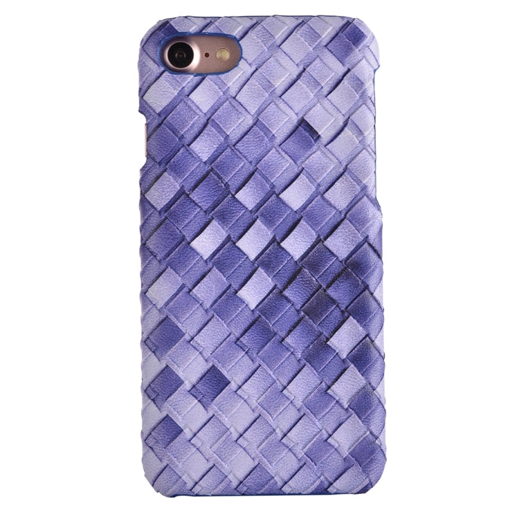 For  iPhone 8 & 7  Wide Weave Texture PU Leather Surface Protective Case Back Cover