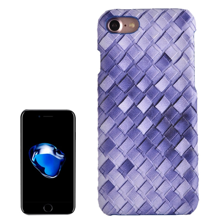 For  iPhone 8 & 7  Wide Weave Texture PU Leather Surface Protective Case Back Cover