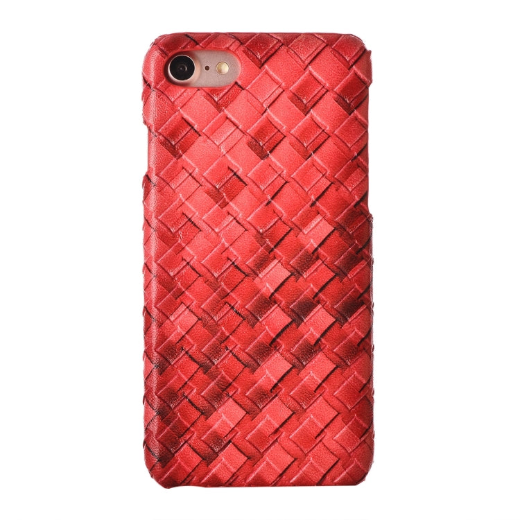 For  iPhone 8 & 7  Wide Weave Texture PU Leather Surface Protective Case Back Cover