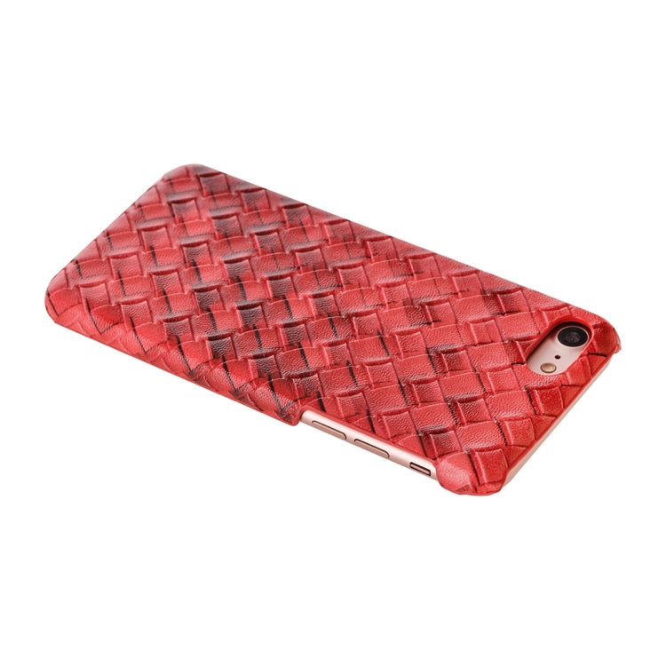 For  iPhone 8 & 7  Wide Weave Texture PU Leather Surface Protective Case Back Cover