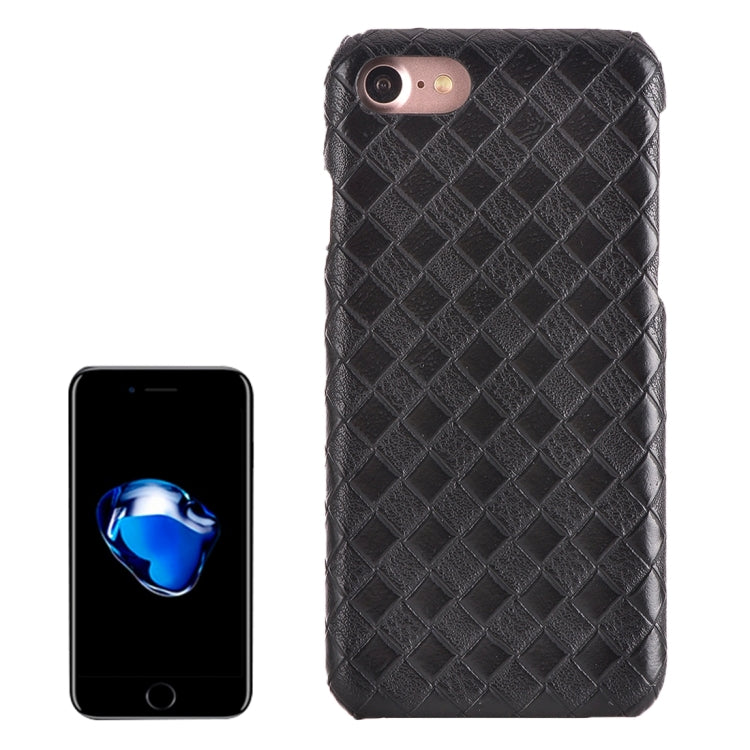 For  iPhone 8 & 7  Narrow Weave Texture PU Leather Surface Protective Case Back Cover