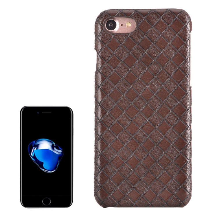 For  iPhone 8 & 7  Narrow Weave Texture PU Leather Surface Protective Case Back Cover