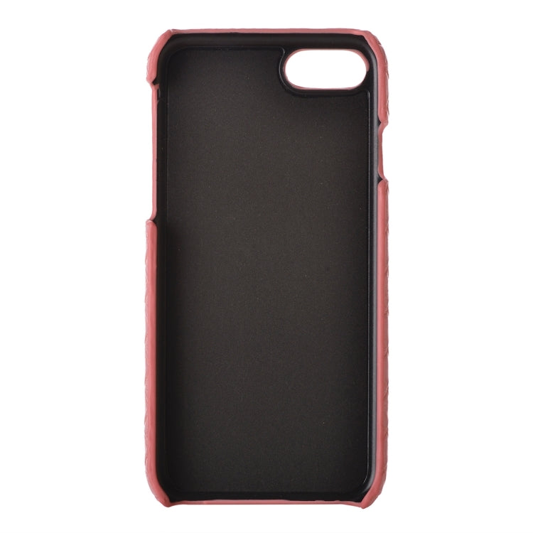 For  iPhone 8 & 7  Narrow Weave Texture PU Leather Surface Protective Case Back Cover