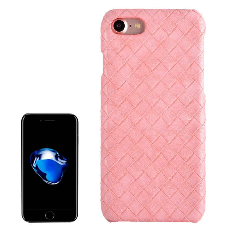 For  iPhone 8 & 7  Narrow Weave Texture PU Leather Surface Protective Case Back Cover