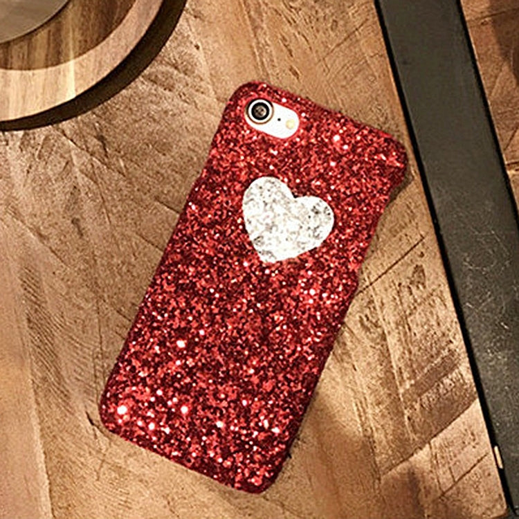 For  iPhone 8 & 7  Heart Shape Glitter Powder Hard Protective Back Cover Case