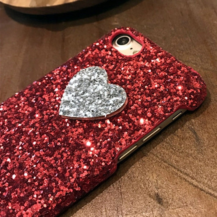 For  iPhone 8 & 7  Heart Shape Glitter Powder Hard Protective Back Cover Case