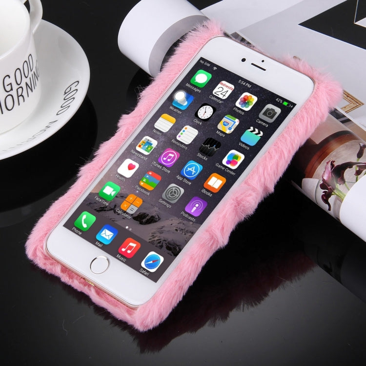 For  iPhone 8 & 7  Genuine Rabbit Hair Diamond Encrusted PC Protective Case