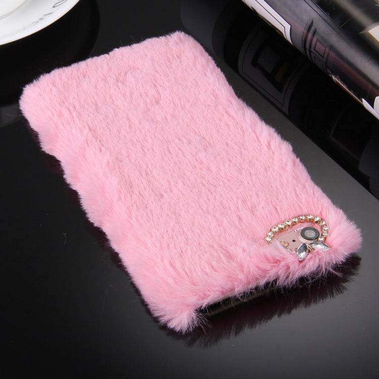 For  iPhone 8 & 7  Genuine Rabbit Hair Diamond Encrusted PC Protective Case