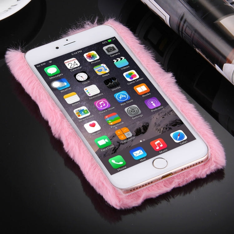 For  iPhone 8 & 7  Genuine Rabbit Hair Diamond Encrusted PC Protective Case
