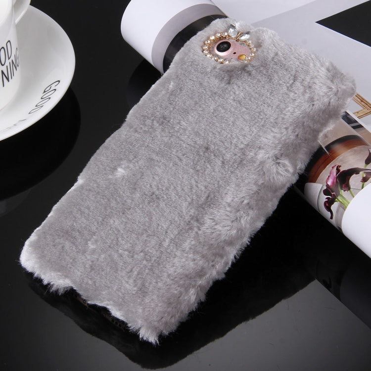For  iPhone 8 & 7  Genuine Rabbit Hair Diamond Encrusted PC Protective Case