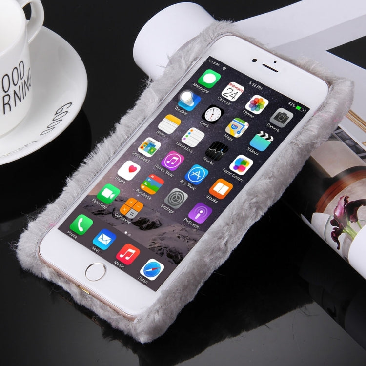 For  iPhone 8 & 7  Genuine Rabbit Hair Diamond Encrusted PC Protective Case