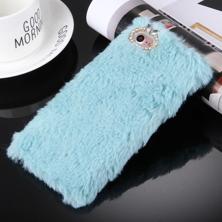 For  iPhone 8 & 7  Genuine Rabbit Hair Diamond Encrusted PC Protective Case