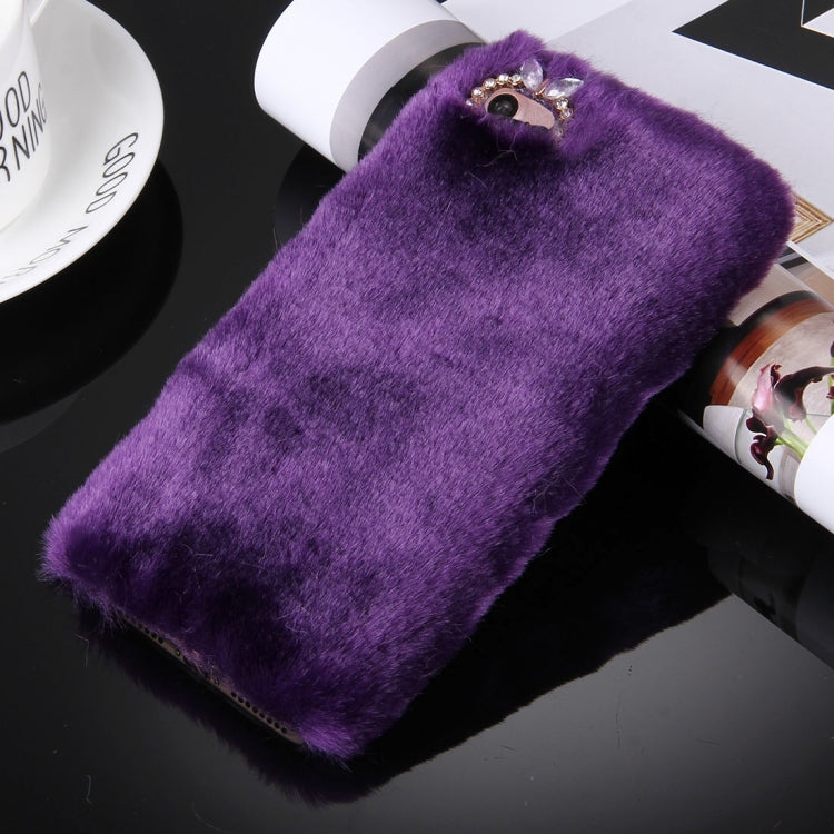 For  iPhone 8 & 7  Genuine Rabbit Hair Diamond Encrusted PC Protective Case