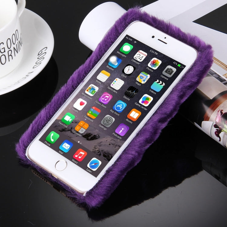 For  iPhone 8 & 7  Genuine Rabbit Hair Diamond Encrusted PC Protective Case