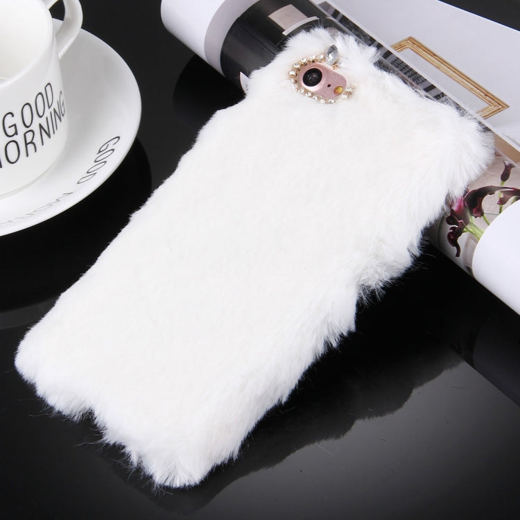 For  iPhone 8 & 7  Genuine Rabbit Hair Diamond Encrusted PC Protective Case