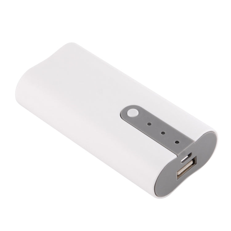 DIY 2x 18650 Batteries (Not Included) Portable Power Bank Shell Box Charger(White)