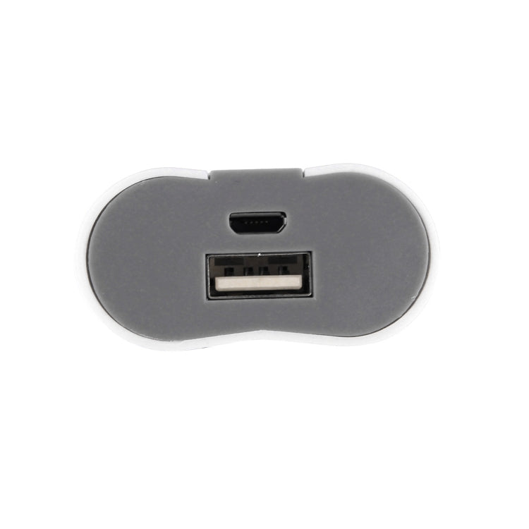 DIY 2x 18650 Batteries (Not Included) Portable Power Bank Shell Box Charger(White)
