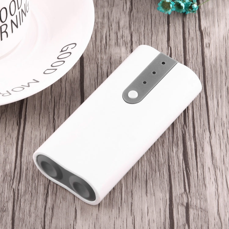 DIY 2x 18650 Batteries (Not Included) Portable Power Bank Shell Box Charger(White)